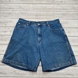 Vintage 90s Jonathan Plus Shorts Women's 38 Blue Denim Mid Rise Cotton Classic